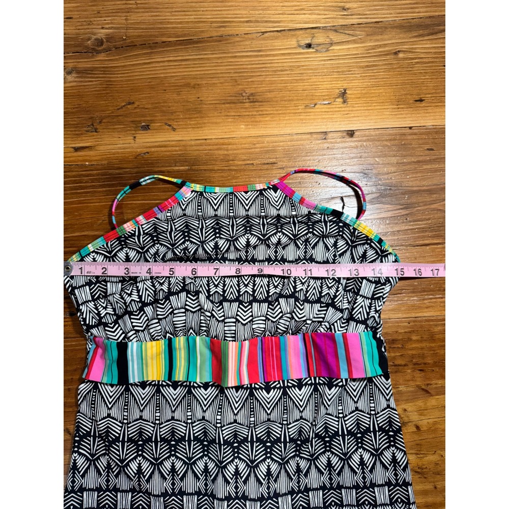 Title Nine Tankini Swimsuit Set Women Medium Multicolor Geometric Stripe 2 Piece - Picture 4 of 10